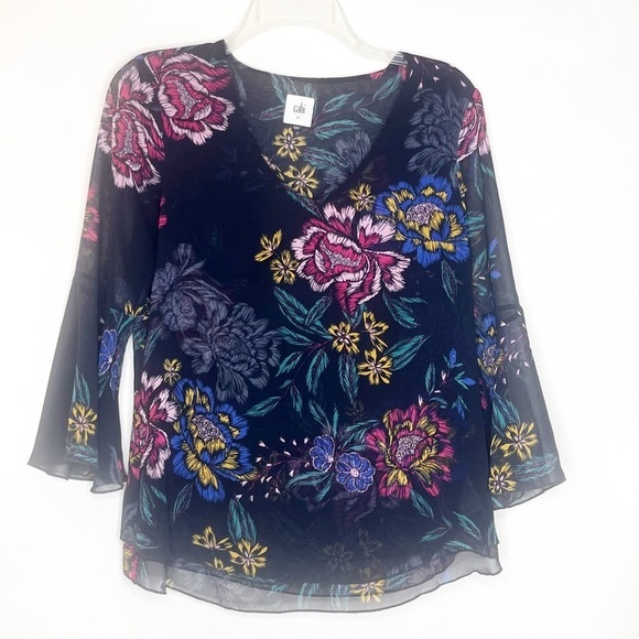 CAbi | Black Floral Blouse - Picture 1 of 4